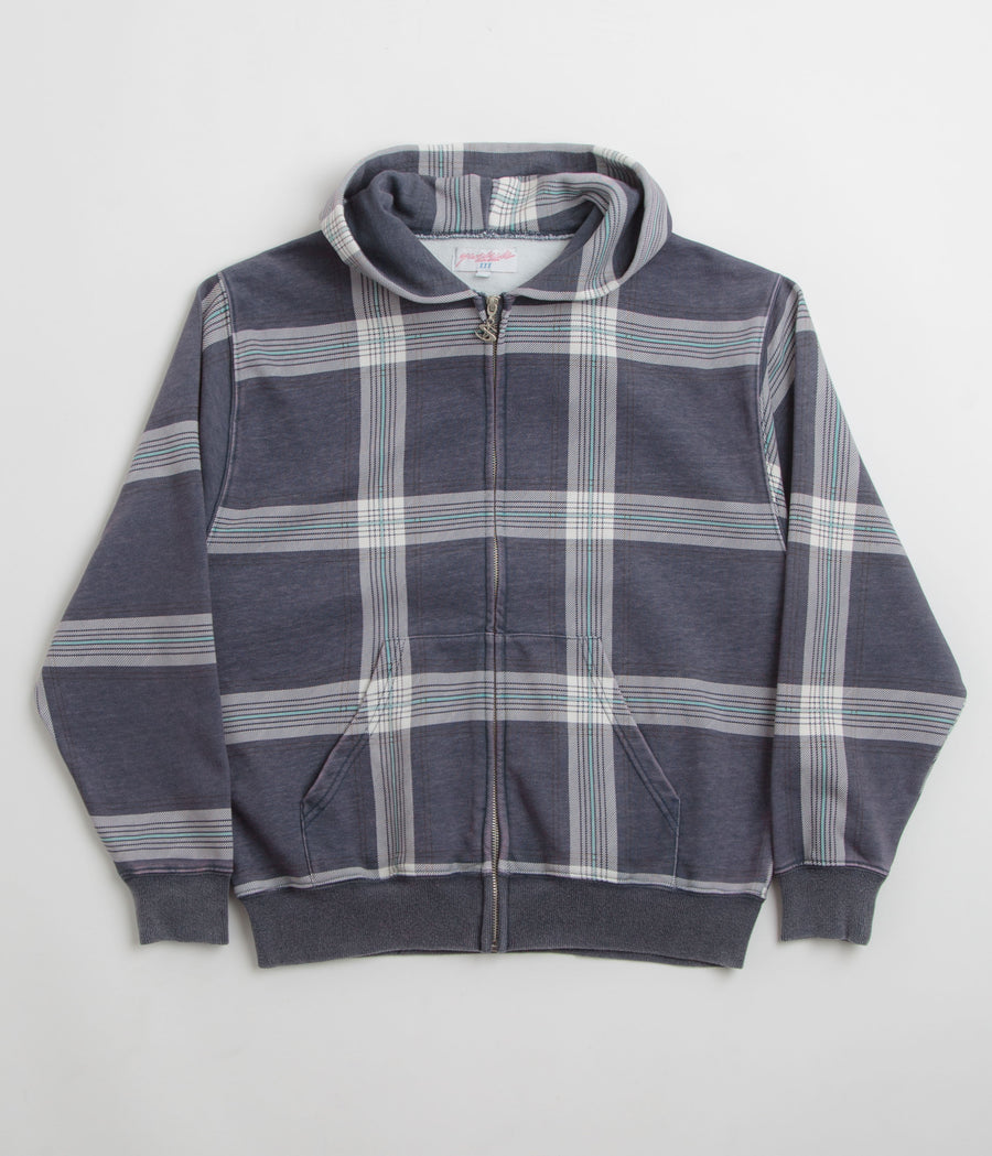 Yardsale Crib Checked Hoodie in Blue