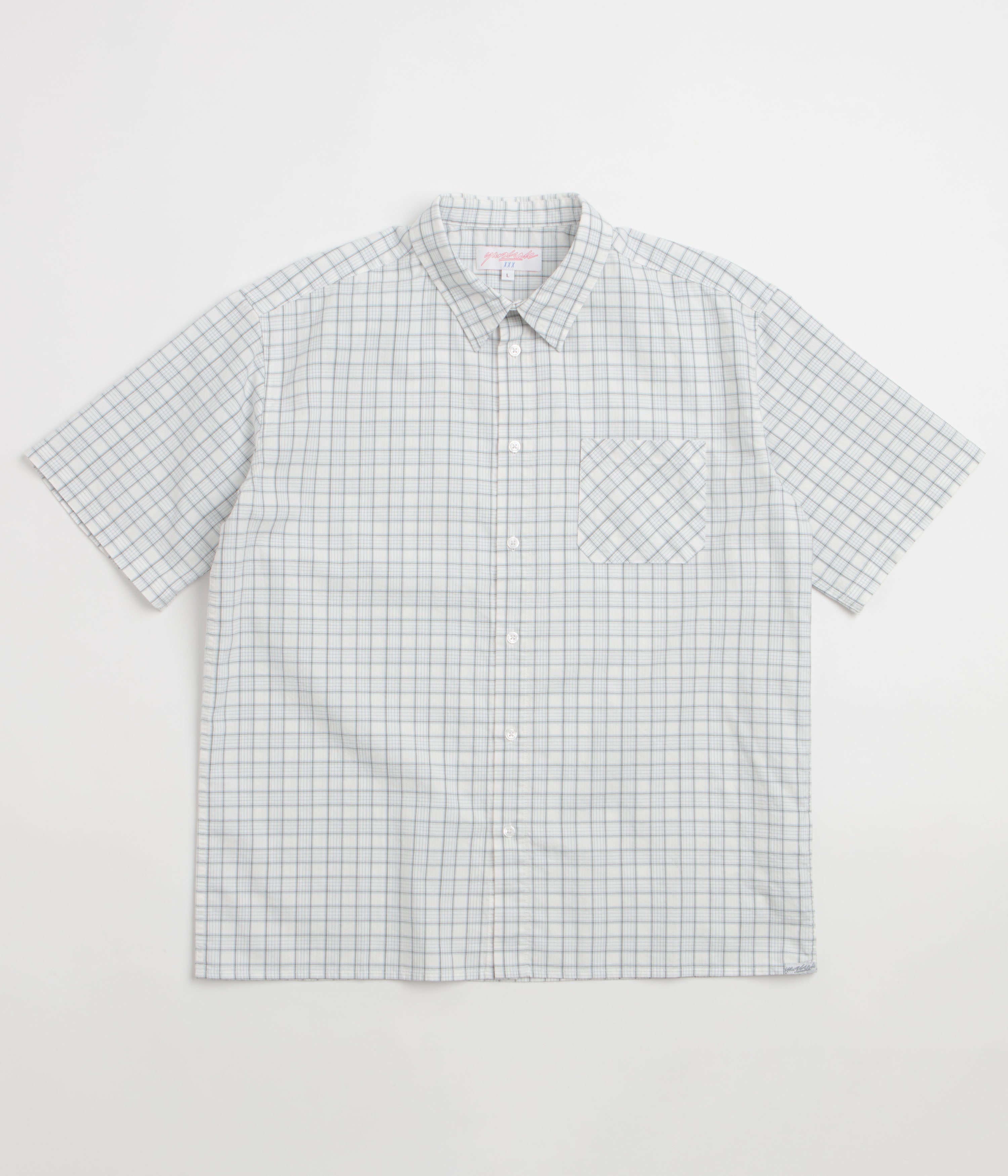 Yardsale Lithium Short Sleeve Shirt in White and Blue / Grey