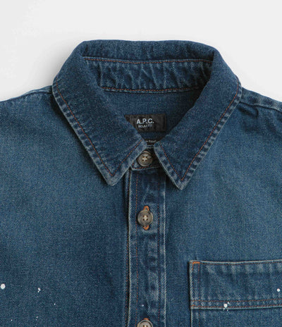 A.P.C. Basile Overshirt in Washed Indigo