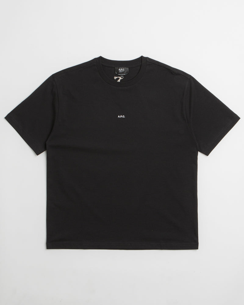 A.P.C. Boxy Micro Logo T-Shirt in Black and White