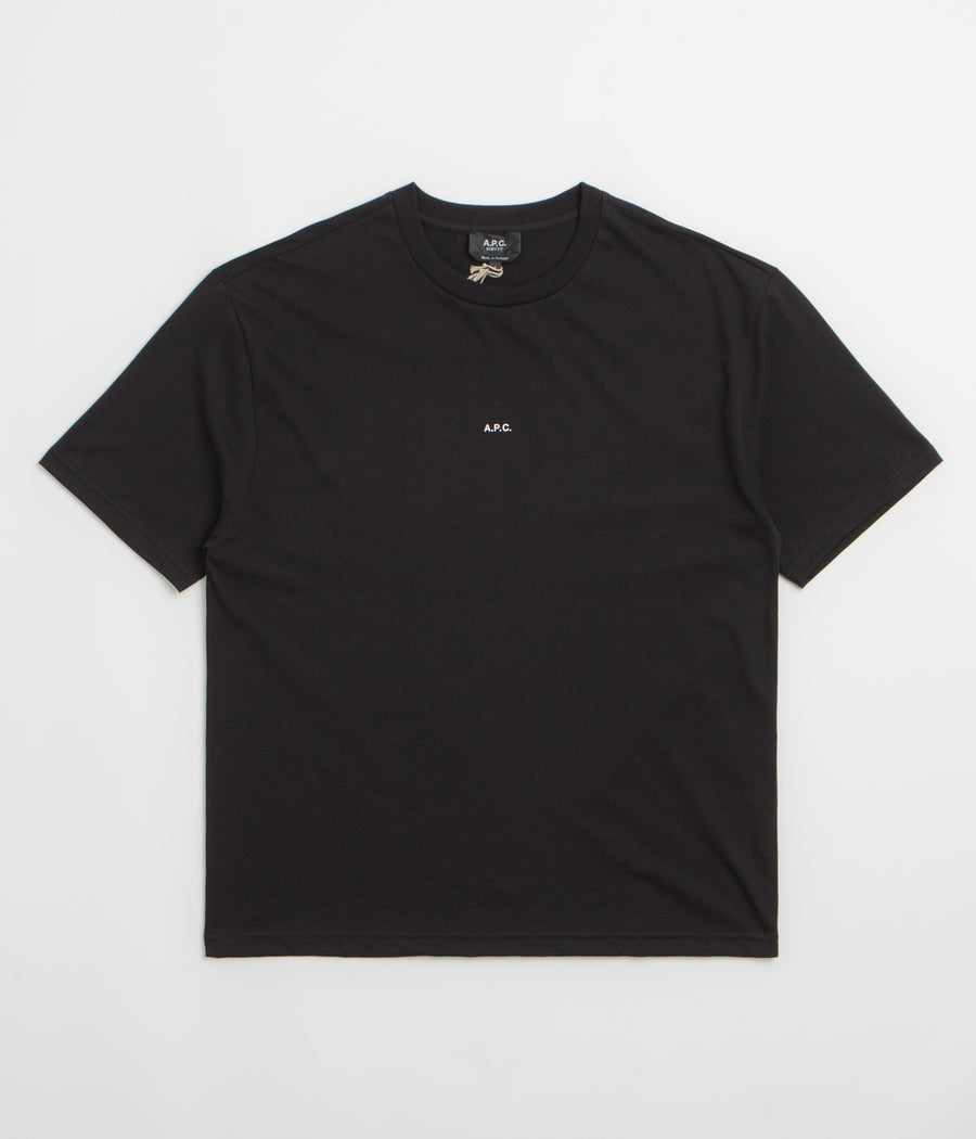 A.P.C. Boxy Micro Logo T-Shirt in Black and White