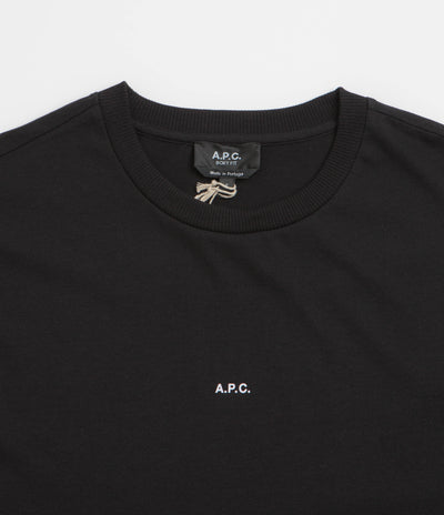 A.P.C. Boxy Micro Logo T-Shirt in Black and White
