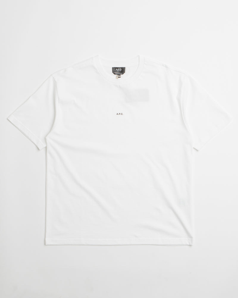 A.P.C. Boxy Micro Logo T-Shirt in White and Black