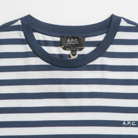 A.P.C. Embroidered Striped T-Shirt in Dark Navy thumbnail
