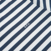 A.P.C. Embroidered Striped T-Shirt in Dark Navy thumbnail