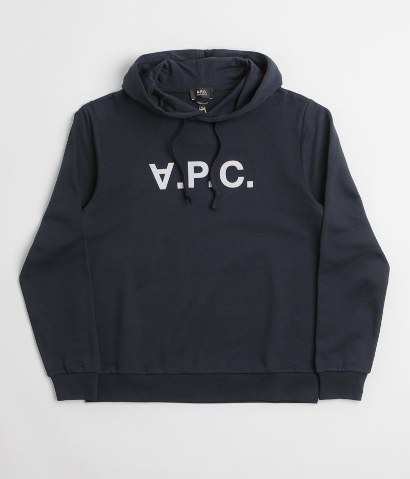 A.P.C. Grand VPC Hoodie in Dark Navy and Ecru