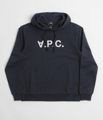 A.P.C. Grand VPC Hoodie in Dark Navy and Ecru