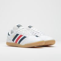Adidas Busenitz Indoor Super Shoes in FTWR White and Collegiate Navy / Better Scarlet thumbnail