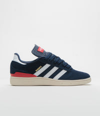 Adidas Busenitz Shoes in Collegiate Navy and FTWR White / Better Scarlet