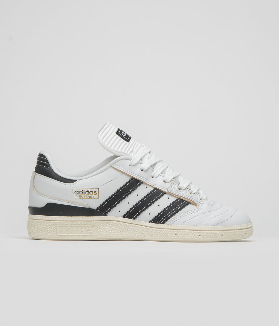 Adidas Busenitz Shoes in Crystal White and Core Black / Off White
