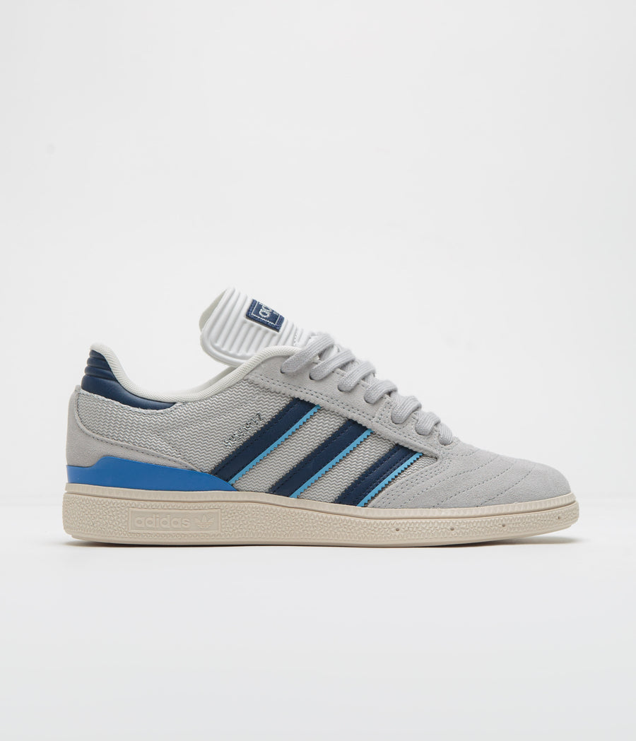 Adidas Busenitz Shoes in Grey Two and Dark Blue / Chalk White