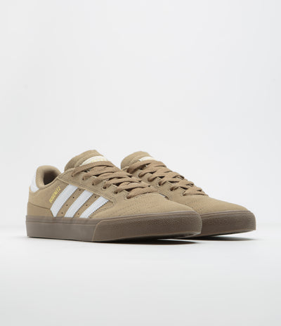 Adidas Busenitz Vulc II Shoes in Cardboard and Chalk White / Gold Metallic