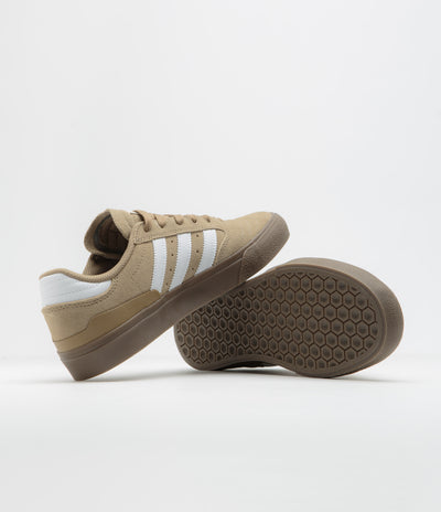 Adidas Busenitz Vulc II Shoes in Cardboard and Chalk White / Gold Metallic