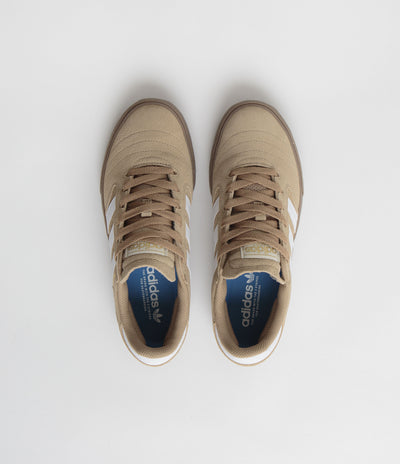 Adidas Busenitz Vulc II Shoes in Cardboard and Chalk White / Gold Metallic