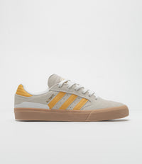 Adidas Busenitz Vulc II Shoes in Crystal White and Preloved Yellow / Gold Metallic