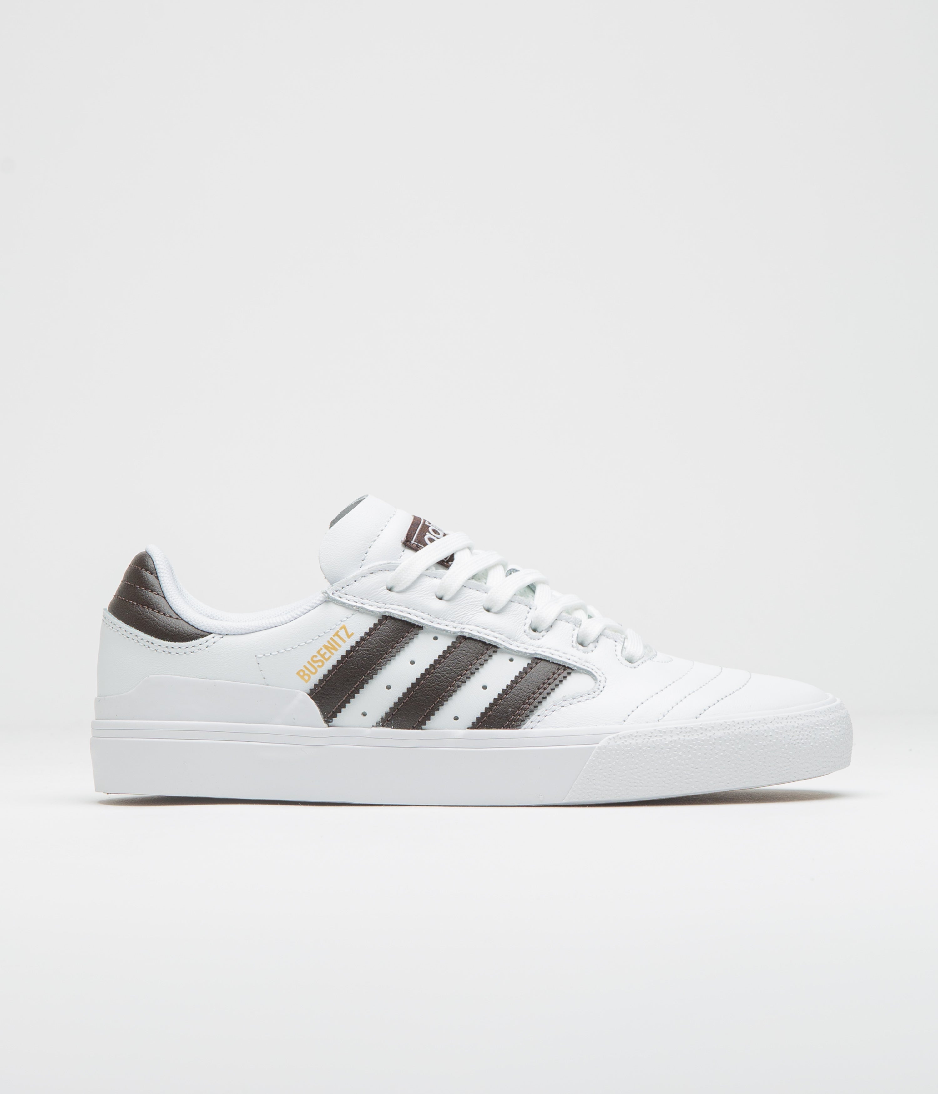 Adidas Busenitz Vulc II Shoes - FTWR White / Aurora Coffee / Gold Metallic