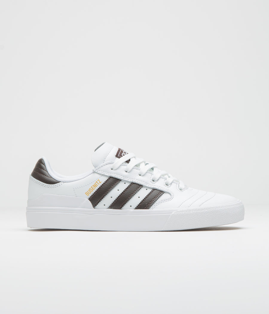 Adidas Busenitz Vulc II Shoes - FTWR White / Aurora Coffee / Gold Metallic