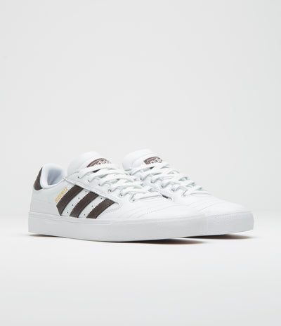 Adidas Busenitz Vulc II Shoes - FTWR White / Aurora Coffee / Gold Metallic