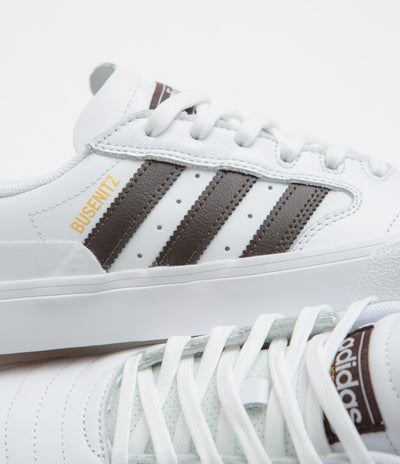 Adidas Busenitz Vulc II Shoes - FTWR White / Aurora Coffee / Gold Metallic