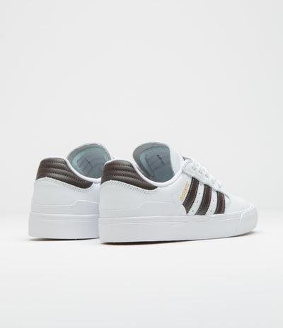 Adidas Busenitz Vulc II Shoes - FTWR White / Aurora Coffee / Gold Metallic