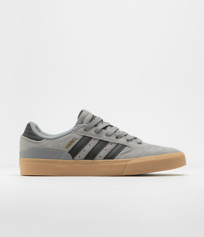Adidas Busenitz Vulc II Shoes in Grey Three and Core Black / Gold Metallic