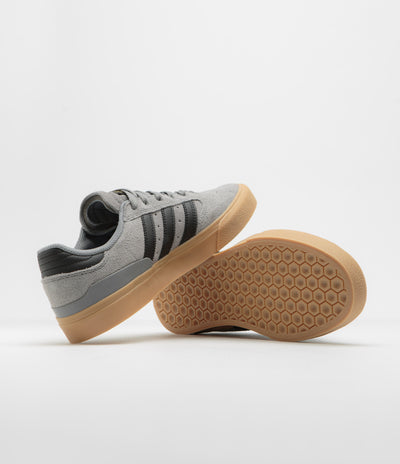 Adidas Busenitz Vulc II Shoes in Grey Three and Core Black / Gold Metallic