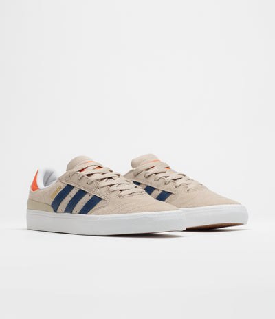 Adidas Busenitz Vulc II Shoes - Wonder Beige / Dark Blue / Collegiate Orange