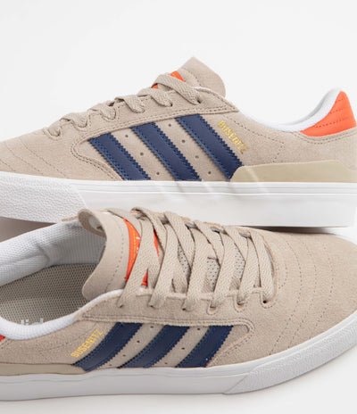 Adidas Busenitz Vulc II Shoes - Wonder Beige / Dark Blue / Collegiate Orange