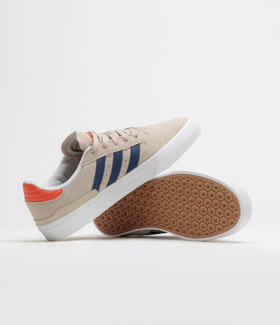 Adidas Busenitz Vulc II Shoes - Wonder Beige / Dark Blue / Collegiate Orange