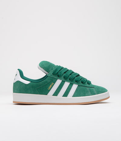 Adidas Campus ADV Shoes in Collegiate Green and FTWR White / Gold Metallic