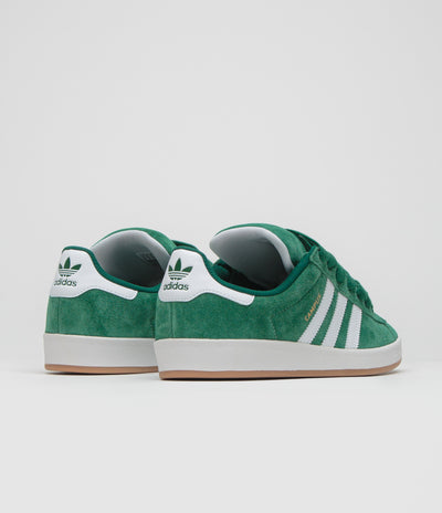 Adidas Campus ADV Shoes in Collegiate Green and FTWR White / Gold Metallic