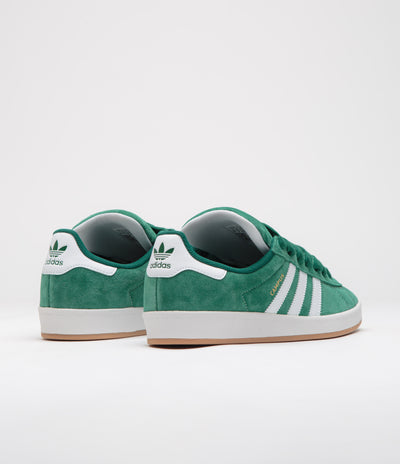 Adidas Campus ADV Shoes in Collegiate Green and FTWR White / Gold Metallic