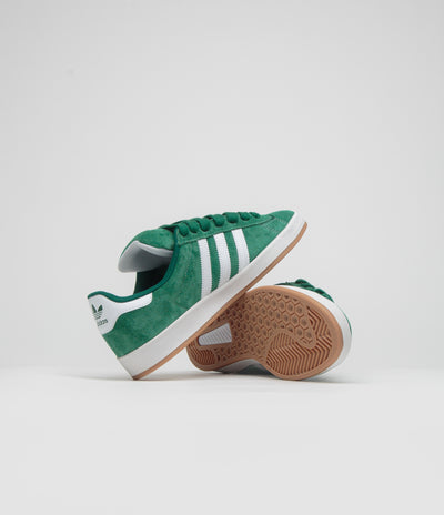 Adidas Campus ADV Shoes in Collegiate Green and FTWR White / Gold Metallic