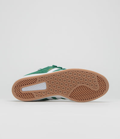 Adidas Campus ADV Shoes in Collegiate Green and FTWR White / Gold Metallic