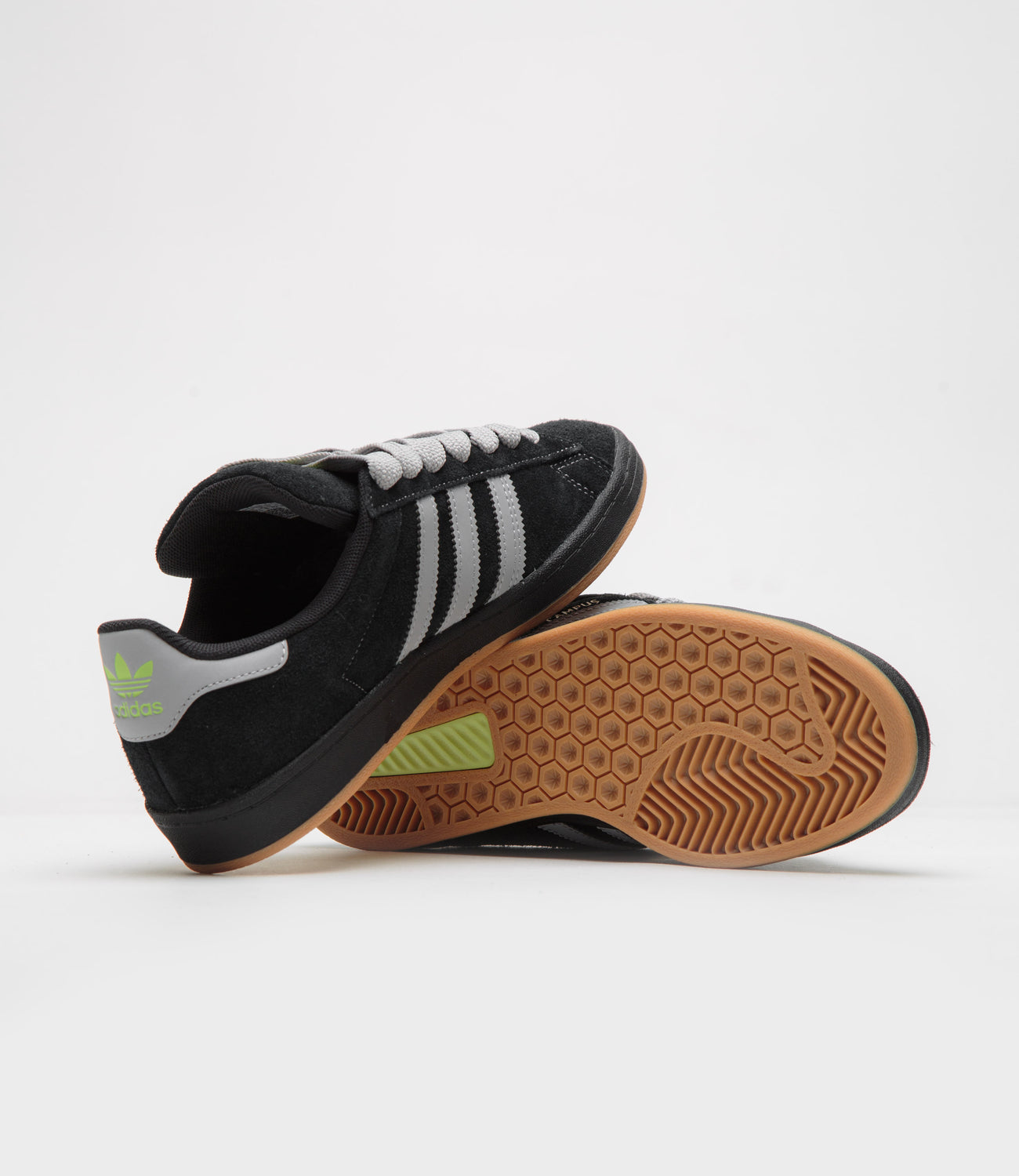 Adidas Campus Shoes - Core Black / Grey Two / Gold Metallic | Flatspot Adidas Campus Shoes - Core Black / Grey Two / Gold Metallic | Flatspot