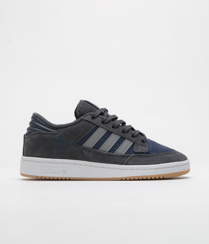 Adidas Centennial 85 Low ADV Shoes in Carbon and Grey Three / Collegiate Navy