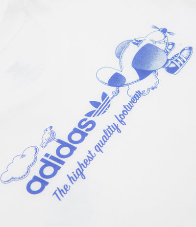 Adidas Dog Plane T-Shirt in White and Lucid Blue
