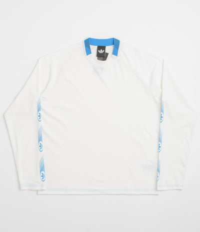 Adidas Formula Long Sleeve T-Shirt in White and Core White / Lucid Ray Blue