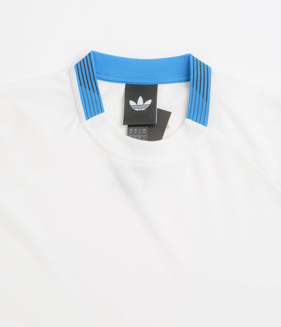 Adidas Formula Long Sleeve T-Shirt in White and Core White / Lucid Ray Blue