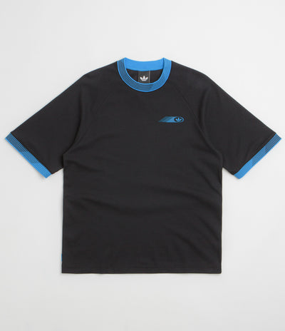 Adidas Formula T-Shirt in Black and Black / Lucid Ray Blue