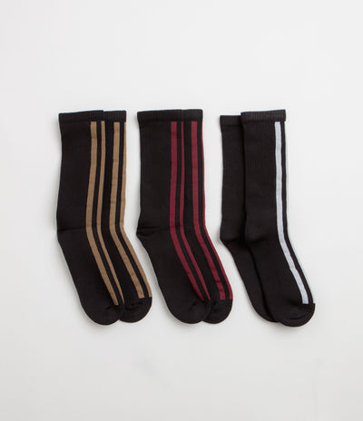 Adidas Frontside Socks (3 Pack) in Black and White / Black / Shadow Red