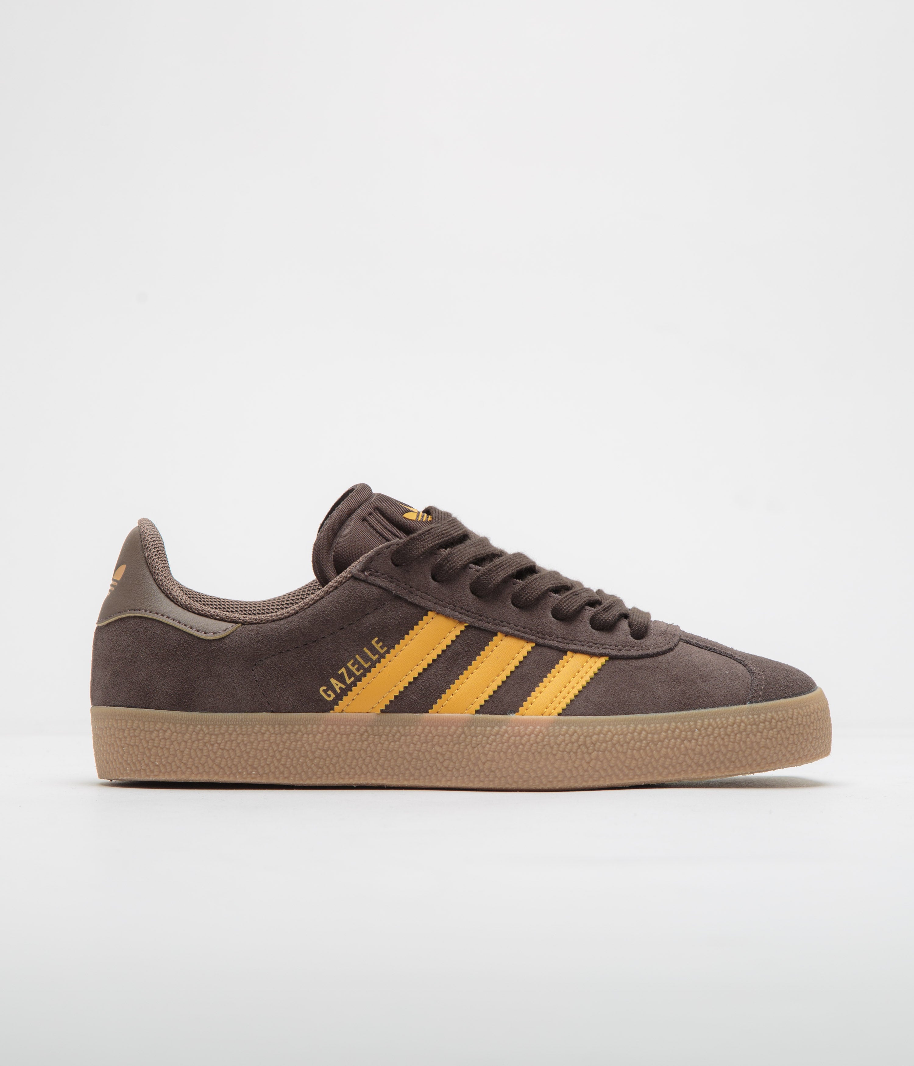 Adidas Gazelle ADV Shoes in Dark Brown and Preloved Yellow / Earth Strata