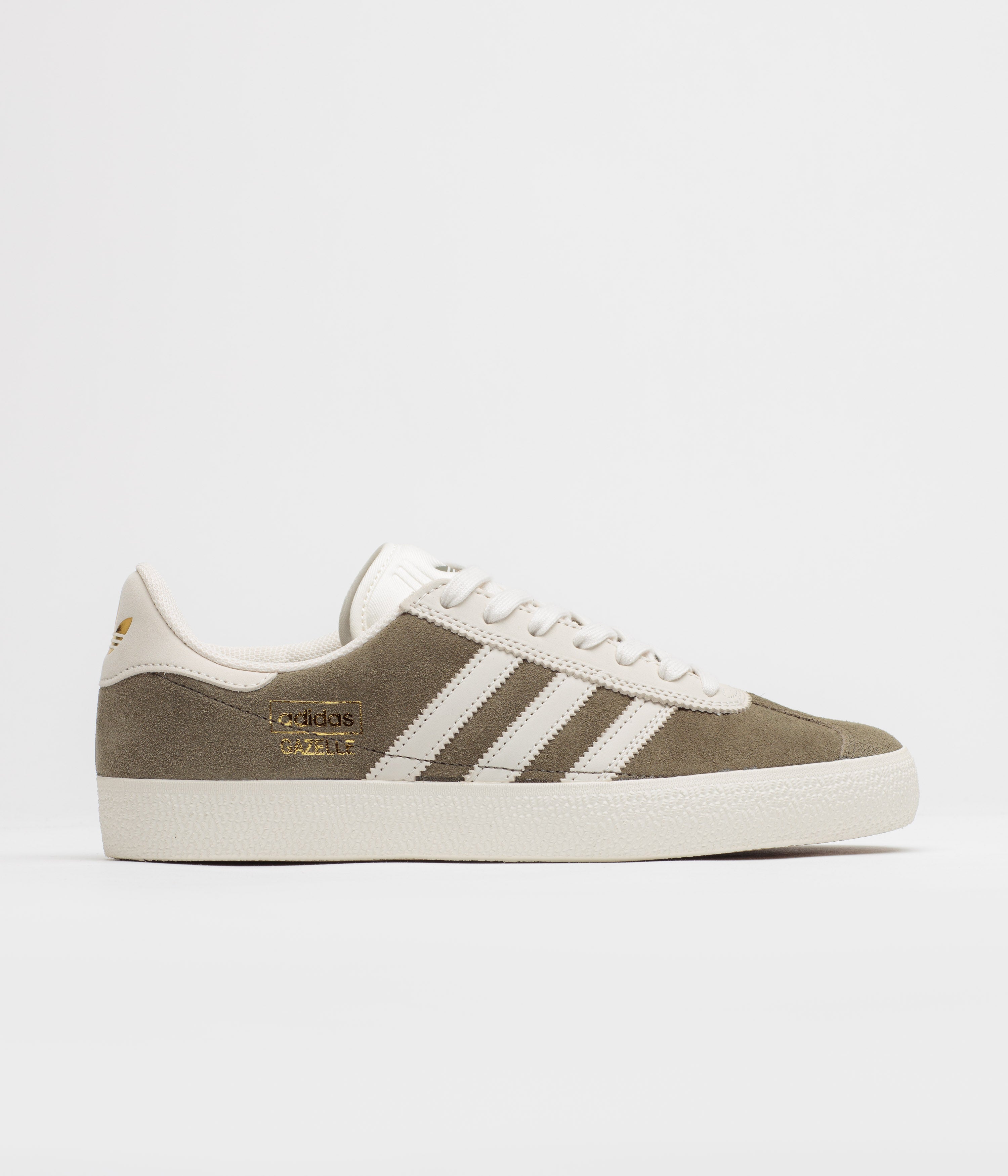 Adidas Gazelle ADV Shoes - Olive Strata / Chalk White / Gold Metallic