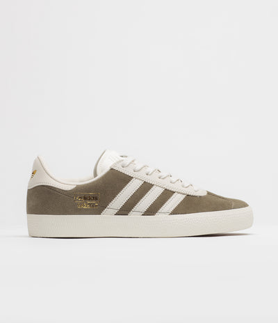 Adidas Gazelle ADV Shoes - Olive Strata / Chalk White / Gold Metallic