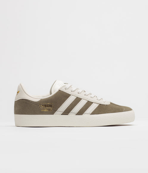 Adidas Gazelle ADV Shoes - Olive Strata / Chalk White / Gold Metallic