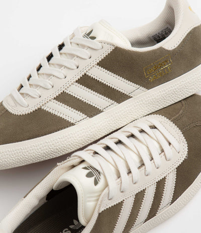 Adidas Gazelle ADV Shoes - Olive Strata / Chalk White / Gold Metallic