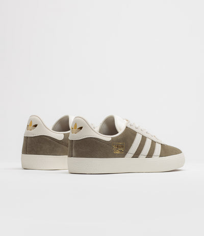 Adidas Gazelle ADV Shoes - Olive Strata / Chalk White / Gold Metallic