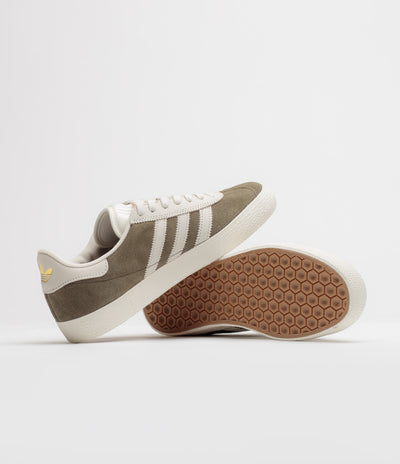 Adidas Gazelle ADV Shoes - Olive Strata / Chalk White / Gold Metallic
