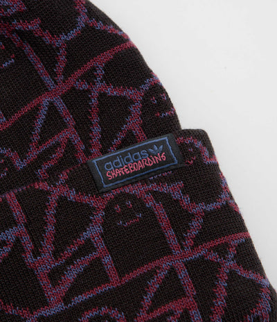 Adidas Gonz Beanie - Black / Muted Purple / Shadow Red