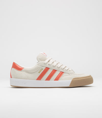 Adidas Nora Shoes in Wonder White and Orange / Gum4